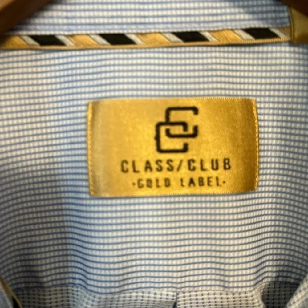 Classic Club Blue Check Print Button Down Shirt